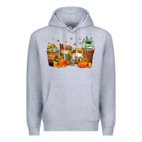 Heather Grey fall coffee cups Premium Hoodie - Zillion Design Studio