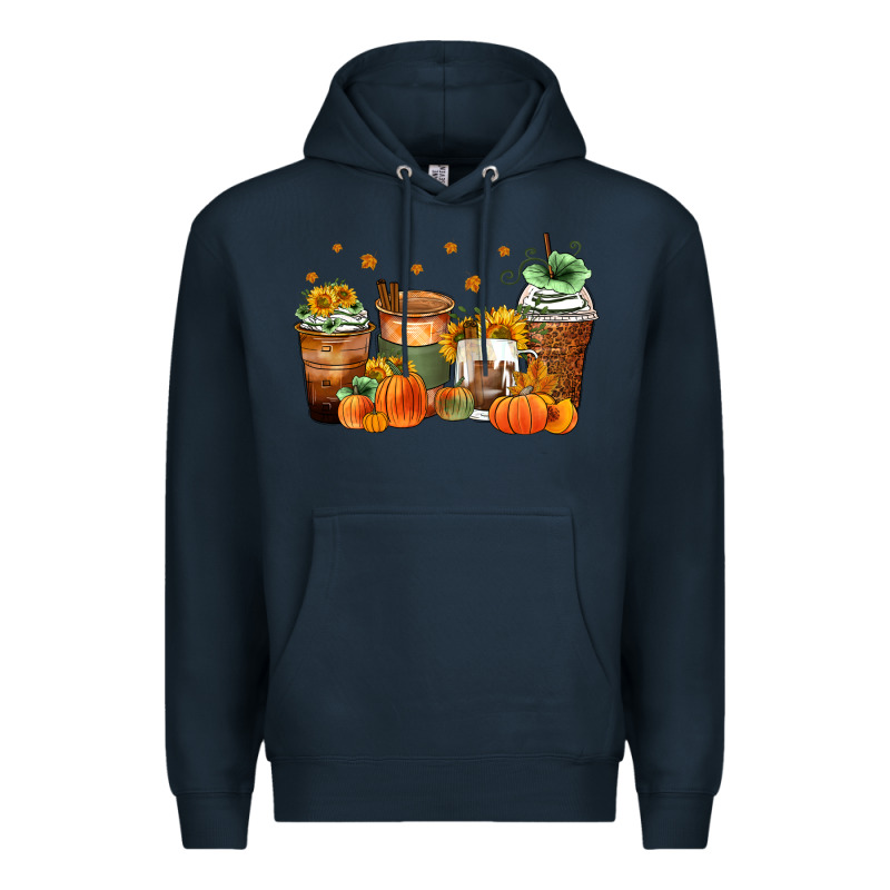 Fall Coffee Cups Premium Hoodie by Zillion Design Studio | Teevron