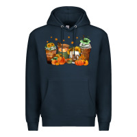 Navy fall coffee cups Premium Hoodie - Zillion Design Studio