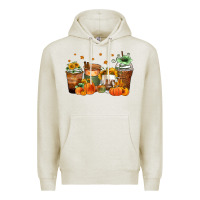 Oatmeal Heather fall coffee cups Premium Hoodie - Zillion Design Studio