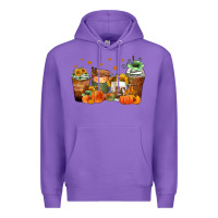 Purple fall coffee cups Premium Hoodie - Zillion Design Studio