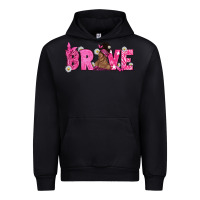 Black Breast Cancer Brave with Afro Woman Urban Hoodie - texasbilliewilder