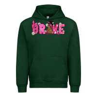 Forest Green Breast Cancer Brave with Afro Woman Urban Hoodie - texasbilliewilder