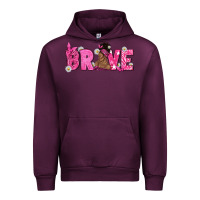 Mauve Wine Breast Cancer Brave with Afro Woman Urban Hoodie - texasbilliewilder