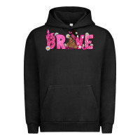 Pigment Black Breast Cancer Brave with Afro Woman Urban Hoodie - texasbilliewilder