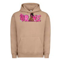 Pigment Burro Breast Cancer Brave with Afro Woman Urban Hoodie - texasbilliewilder