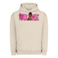 Pigment French Oak Breast Cancer Brave with Afro Woman Urban Hoodie - texasbilliewilder