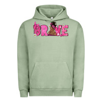 Pigment Oil Green Breast Cancer Brave with Afro Woman Urban Hoodie - texasbilliewilder