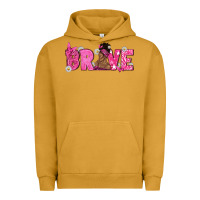 Pigment Peanut Butter Breast Cancer Brave with Afro Woman Urban Hoodie - texasbilliewilder