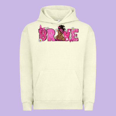 Breast Cancer Brave With Afro Woman Urban Hoodie Designed By Texasbilliewilder