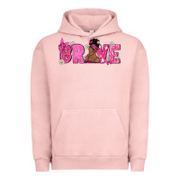 Pigment Salmon Breast Cancer Brave with Afro Woman Urban Hoodie - texasbilliewilder