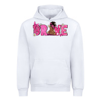 White Breast Cancer Brave with Afro Woman Urban Hoodie - texasbilliewilder