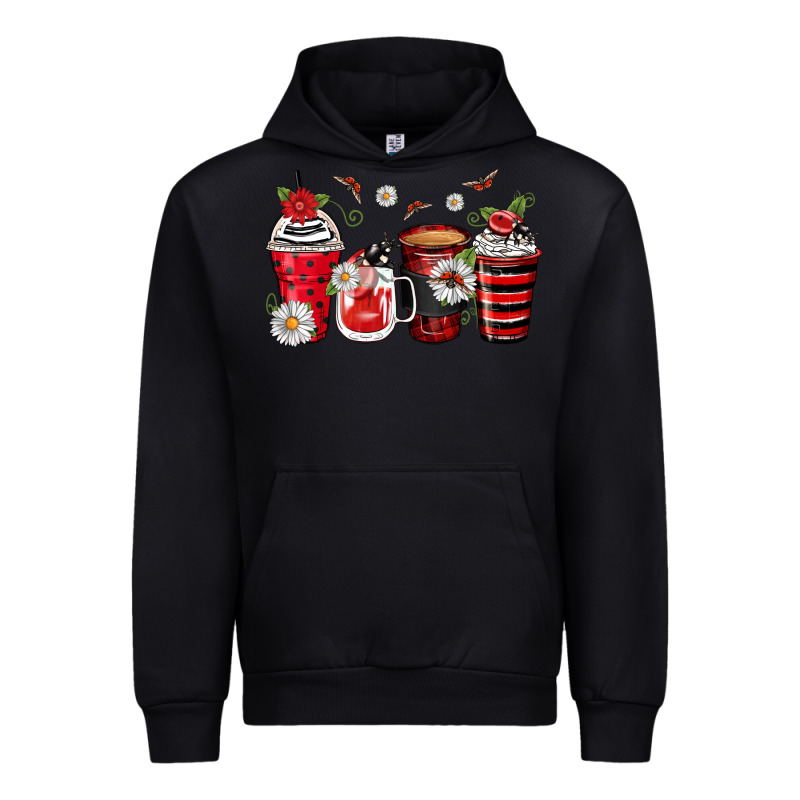 Ladybug Coffee Cups Urban Hoodie by Zillion Design Studio | Teevron