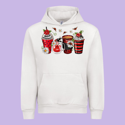 Ladybug Coffee Cups Urban Hoodie Designed By Zillion Design Studio