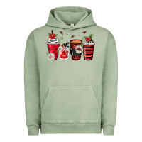 Pigment Oil Green ladybug coffee cups Urban Hoodie - Zillion Design Studio