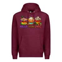 Burgundy hallothanksmas cupcakes Premium Hoodie - texasbilliewilder