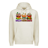 Oatmeal Heather hallothanksmas cupcakes Premium Hoodie - texasbilliewilder