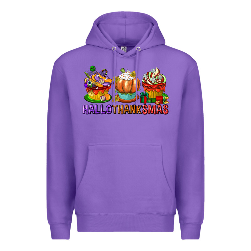 Hallothanksmas Cupcakes Premium Hoodie by texasbilliewilder | Teevron