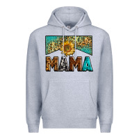 Heather Grey mama sunflower junkie Premium Hoodie - Zillion Design Studio