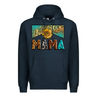 Navy mama sunflower junkie Premium Hoodie - Zillion Design Studio