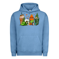 Pigment Pebble Blue camping coffee cups Urban Hoodie - Zillion Design Studio