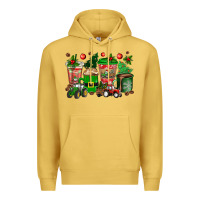 Antique Gold christmas tractor coffee cups Premium Hoodie - texasbilliewilder