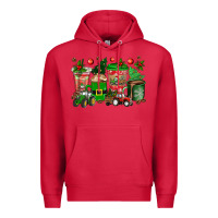 Cardinal christmas tractor coffee cups Premium Hoodie - texasbilliewilder