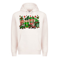 Pale Pink christmas tractor coffee cups Premium Hoodie - texasbilliewilder