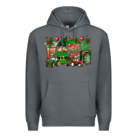 Rock christmas tractor coffee cups Premium Hoodie - texasbilliewilder