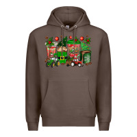 Coffee christmas tractor coffee cups Premium Hoodie - texasbilliewilder