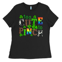 Black st patricks too cute to pinch Ladies Tee - Artiststas