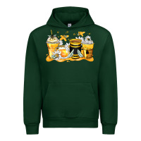 Forest Green bumble bee coffee cups Urban Hoodie - Zillion Design Studio