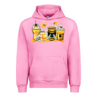 Fuchsia Pink bumble bee coffee cups Urban Hoodie - Zillion Design Studio