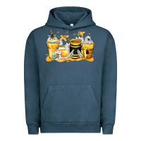 Pigment Midnight Navy bumble bee coffee cups Urban Hoodie - Zillion Design Studio