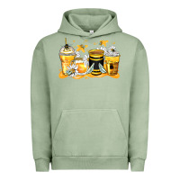 Pigment Oil Green bumble bee coffee cups Urban Hoodie - Zillion Design Studio