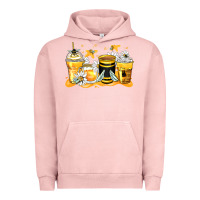 Pigment Salmon bumble bee coffee cups Urban Hoodie - Zillion Design Studio