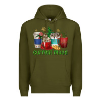 Army Green coffee cups current mood Premium Hoodie - texasbilliewilder