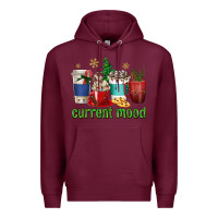 Burgundy coffee cups current mood Premium Hoodie - texasbilliewilder