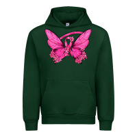 Forest Green Breast Cancer Butterfly Urban Hoodie - texasbilliewilder