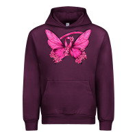 Mauve Wine Breast Cancer Butterfly Urban Hoodie - texasbilliewilder