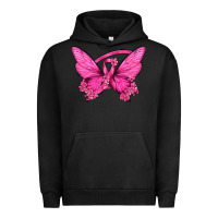 Pigment Black Breast Cancer Butterfly Urban Hoodie - texasbilliewilder