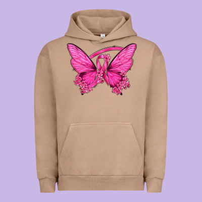 Breast Cancer Butterfly Urban Hoodie Designed By Texasbilliewilder