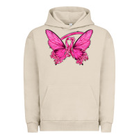Pigment French Oak Breast Cancer Butterfly Urban Hoodie - texasbilliewilder