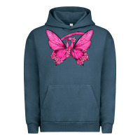 Pigment Midnight Navy Breast Cancer Butterfly Urban Hoodie - texasbilliewilder