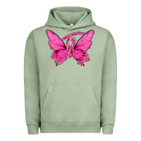 Pigment Oil Green Breast Cancer Butterfly Urban Hoodie - texasbilliewilder