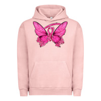 Pigment Salmon Breast Cancer Butterfly Urban Hoodie - texasbilliewilder