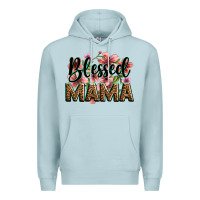 Blue Mist flowers blessed mama Premium Hoodie - Zillion Design Studio