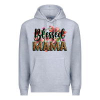 Heather Grey flowers blessed mama Premium Hoodie - Zillion Design Studio