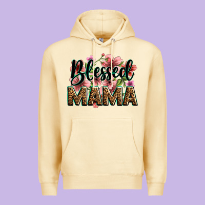 Flowers Blessed Mama Premium Hoodie Designed By Zillion Design Studio