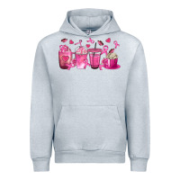 Heather Grey Breast Cancer Coffee Cups Urban Hoodie - texasbilliewilder